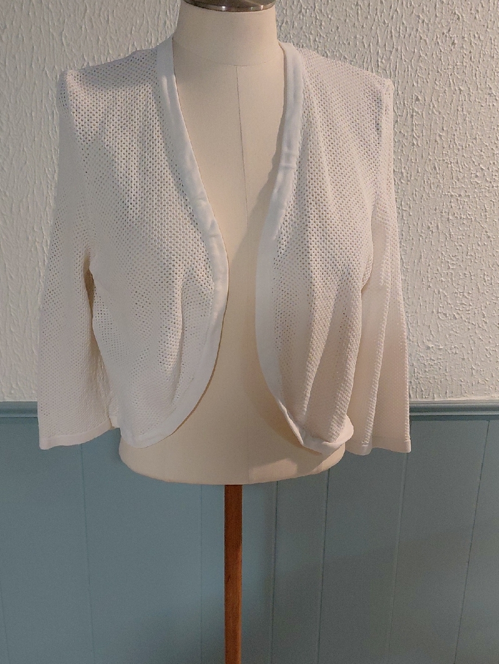 Calvin Klein White Open-Knit Crop Top